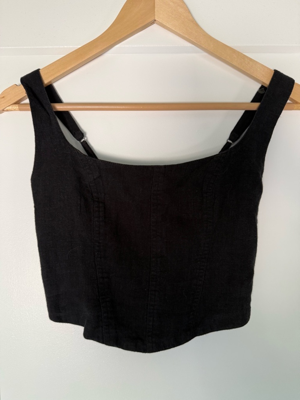 Abercrombie & Fitch Black Square-Neck Crop Camisole